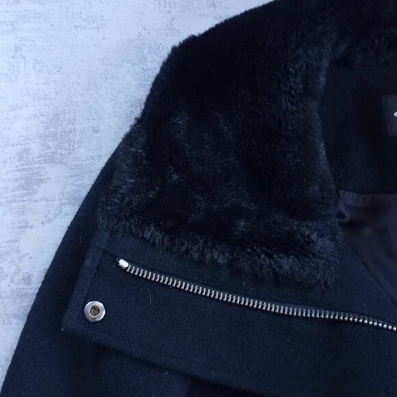 Club Monaco Wool Winter Jacket Rocio Faux Fur - Picture 7 of 13